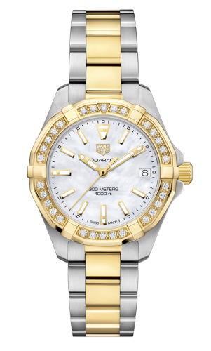 TAG Heuer Aquaracer 300M Quartz 32 Stainless Steel / Yellow Gold / Diamond / MOP / Bracelet